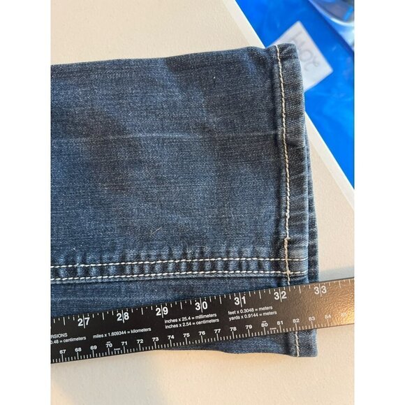 Grace in LA Jeans Sz 9/28 Flare 90s Y2K Low Rise Blinged Out Jeans Flap Pockets - Picture 7 of 9